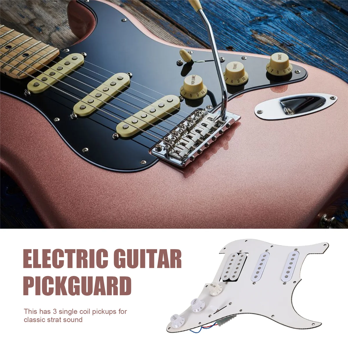 Электрическая Гитара Pickguard Pickups загруженная Предварительно Проводная царапина в сборе 11 отверстий SSH белая