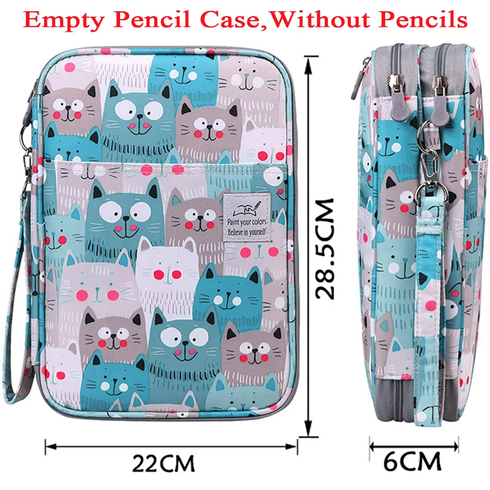 Estuche de lápices Kawaii, organizador escolar, suministros para niñas, bolsa de gran capacidad para servicios estéticos de oficina, caja de bolígrafos de Color grande