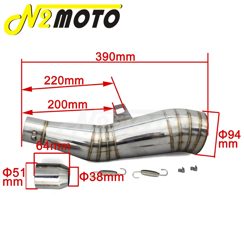 Universal 38mm-51mm Motorcycle GP Exhaust Muffler Pipe w/ Hardware Kit For Racer Street Sport Motorbike Scooter Exhaust Silencer