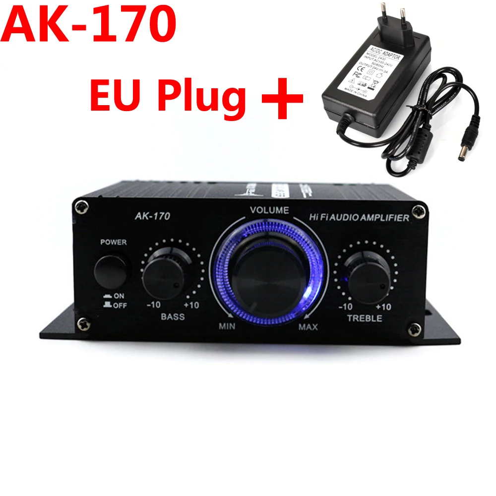 Woopker Geluidsversterkers Kanaal 2.0 HIFI Bluetooth Amp Home Digitale Audio 12V3A AK380 AK370 AK280 AK270 AK170 voor Auto Bass Trebl