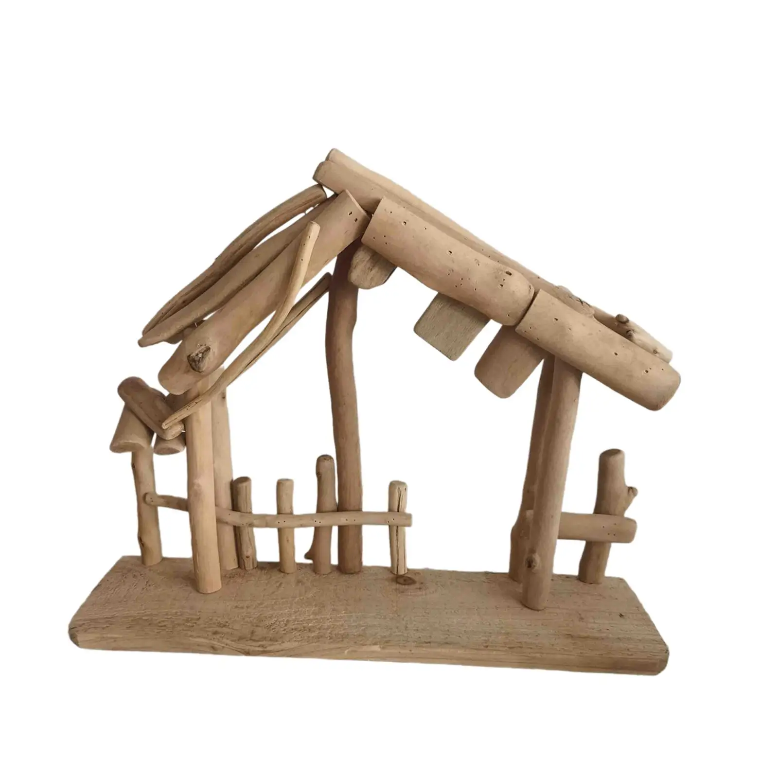 Christmas Decorations Manger Durability Rustic Sculpture Nativity Stable for Living Room Christmas Outdoor Office Nativity Scene