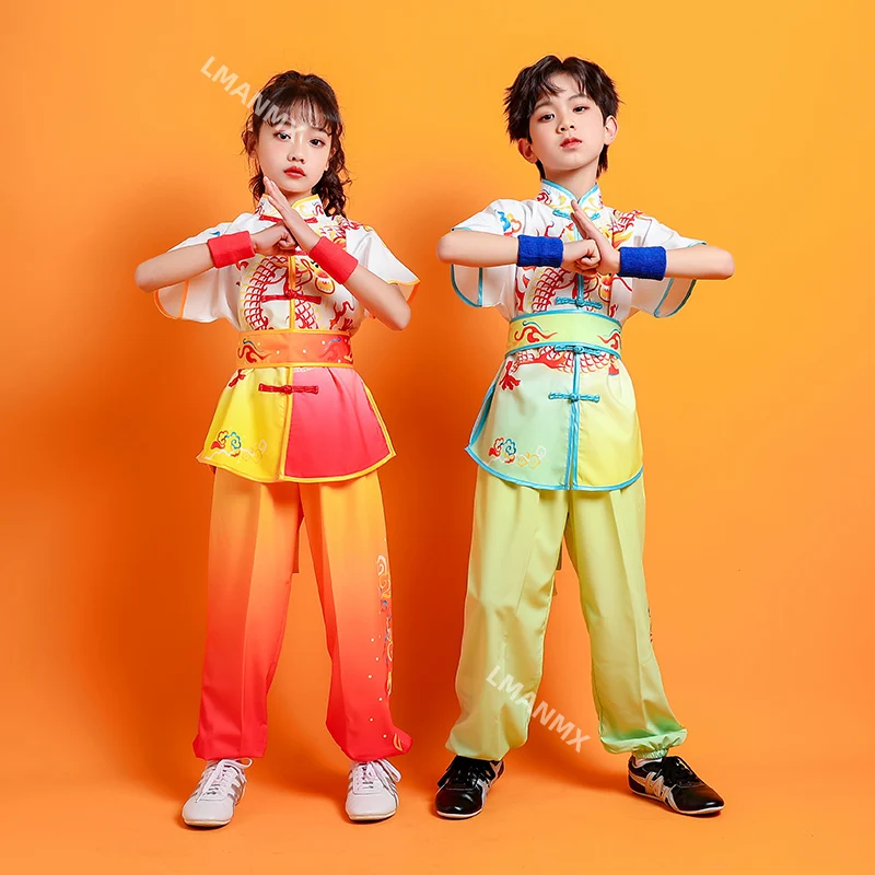 

Children's martial arts costumes, martial arts training for boys and girls, martial arts performance costumes for students