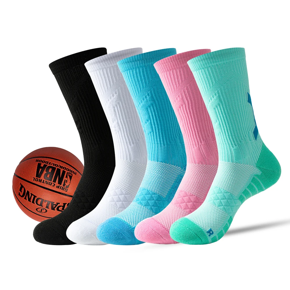 

3 pairs high quality professional basketball socks men's thick towel socks Sweat absorbent breathable sports long socks 2025 new