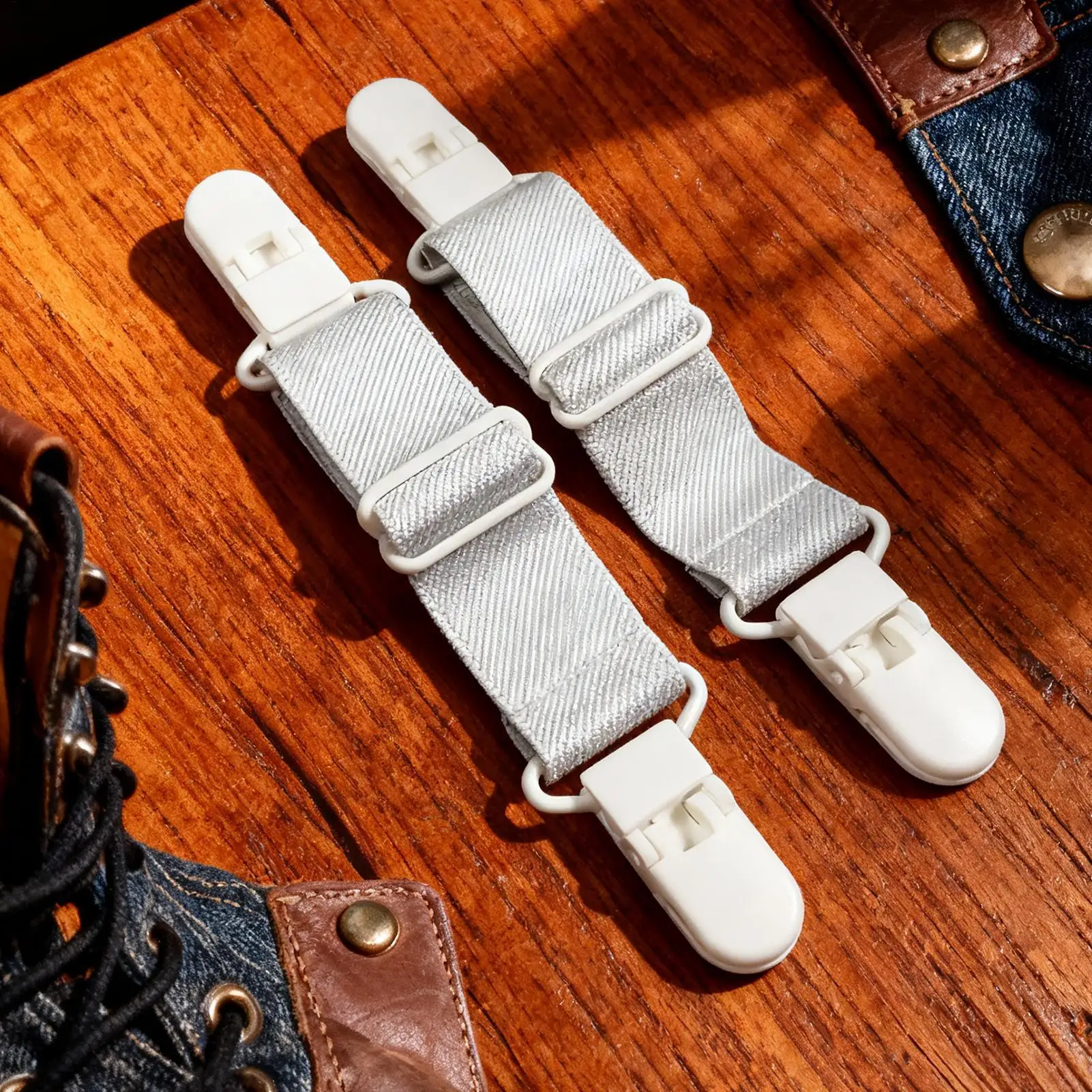 كاوبوي التمهيد الأشرطة 2 قطعة قابل للتعديل مطاطا بانت كليب التمهيد الأشرطة المشبك للسراويل للنساء الرجال ركوب السائق الجينز القفاز #1