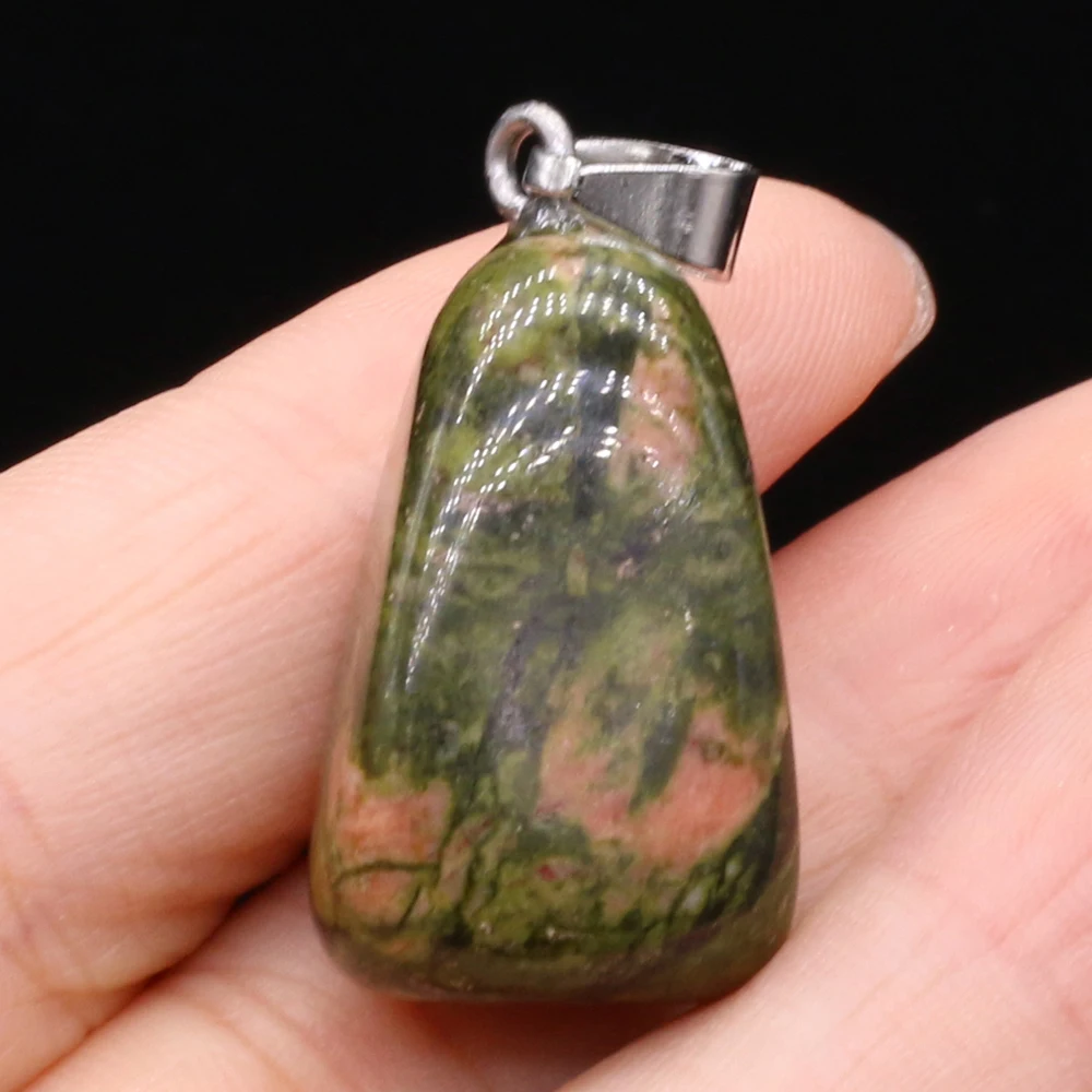 Natural Semi-precious Stone Pendant Irregular Cherry Blossom Agate for DIY Jewelry Making Necklace Size15x20-18x25
