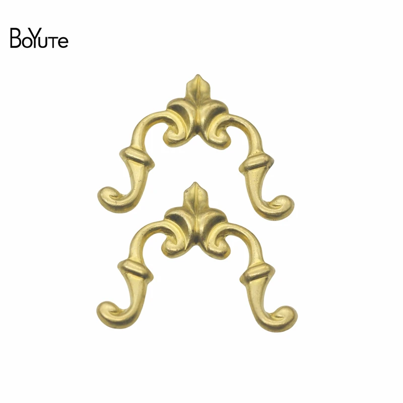 BoYuTe (200 Pieces/Lot) 22*19MM Metal Brass Filigree Plate Materials Diy Handmade Jewelry Findings Components Factory Wholesale