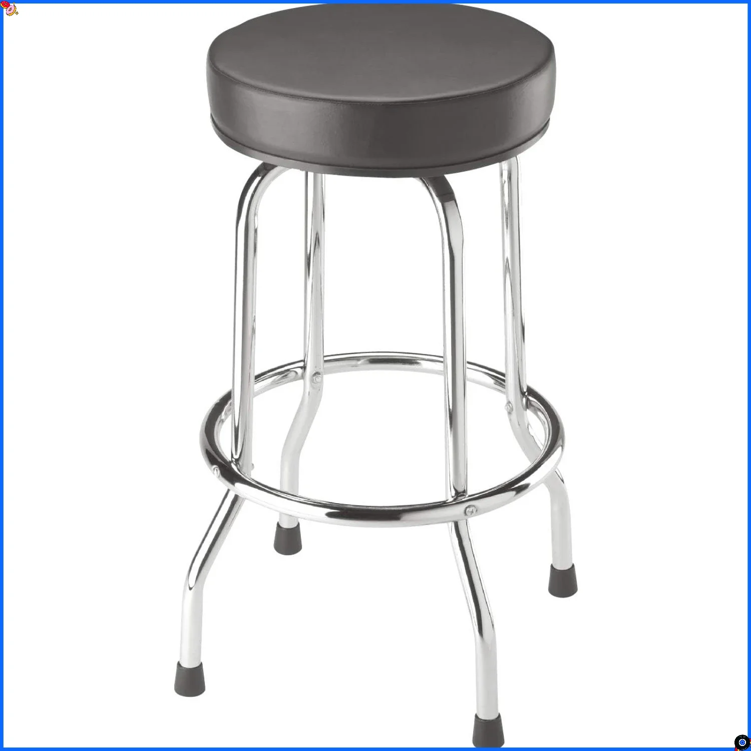 مقعد مرتفع دوار، مقعد مبطن لمتجر المرآب مع أرجل من الكروم، طول 28.74 بوصة، قطر 18.5 بوصة، للميكانيكا والحانات المنزلية #2