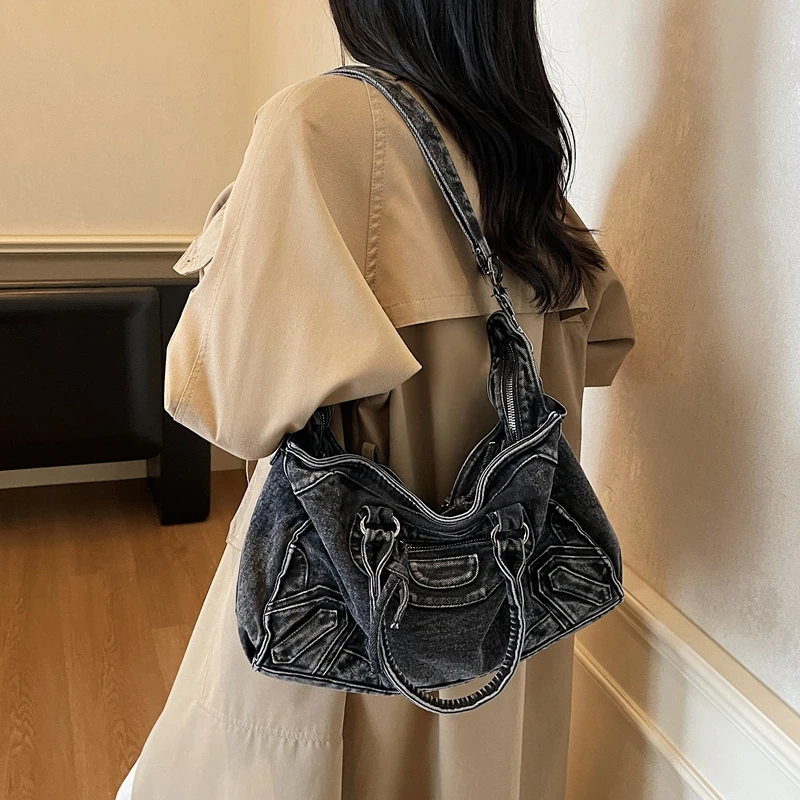 대용량 여성 데님 핸드백 토트백 고품질 여성용 솔리드  - Women Bags Jeans 리뷰 및 가격