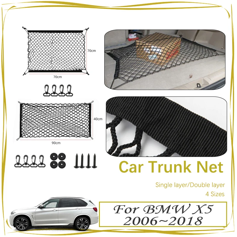 

Car Trunk Net For Nissan Qashqai Dualis Rogue Sport J11 2017~2022 Nylon Back Storage Organizer Gadget Cargo Bag Auto Accessories