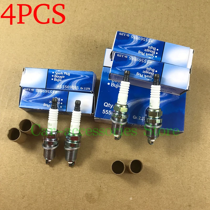 4PCS Spark Plug For Chevrolet Cruze Epica Sonic Pontiac Opel Vauxhall Astra Zafira 55569865