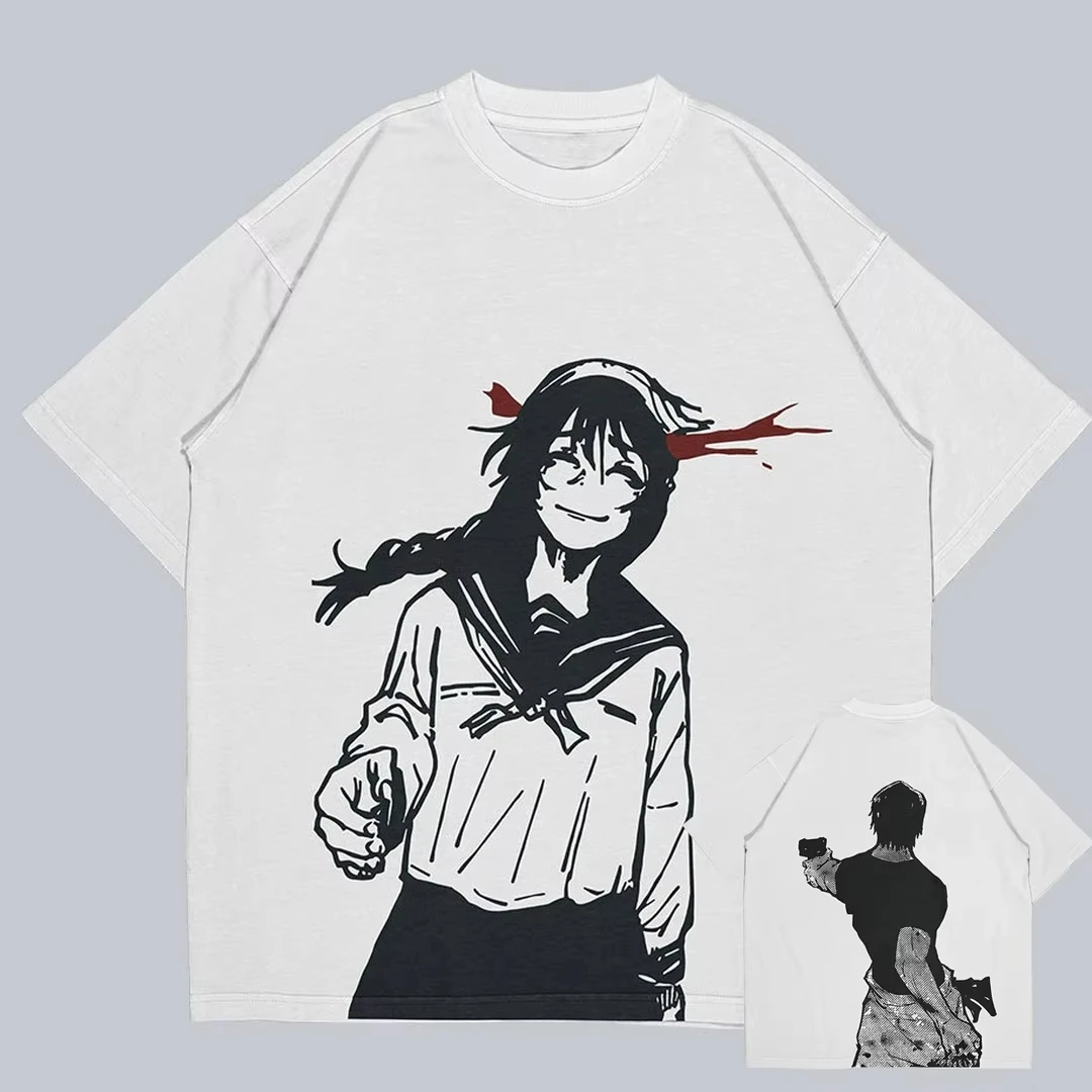 

Hip Hop Fashion Streetwear Men Oversized White Tshirt Anime Graphic Print Casual T-Shirt Harajuku Summer Cotton Top Tee