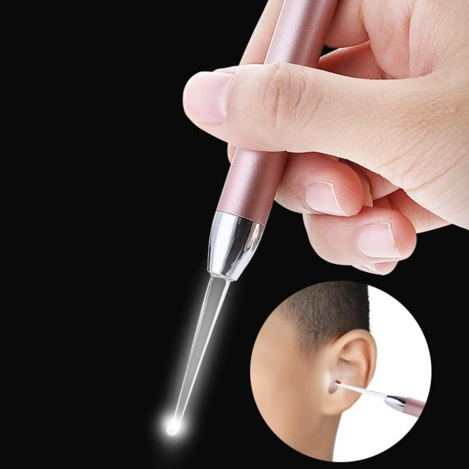 1Set Stainless Steel Luminous Ear Scoop With Light Visual Ear Cleaner Handy Ear Wax Picker Remover Tool, Ear Cleaning Care