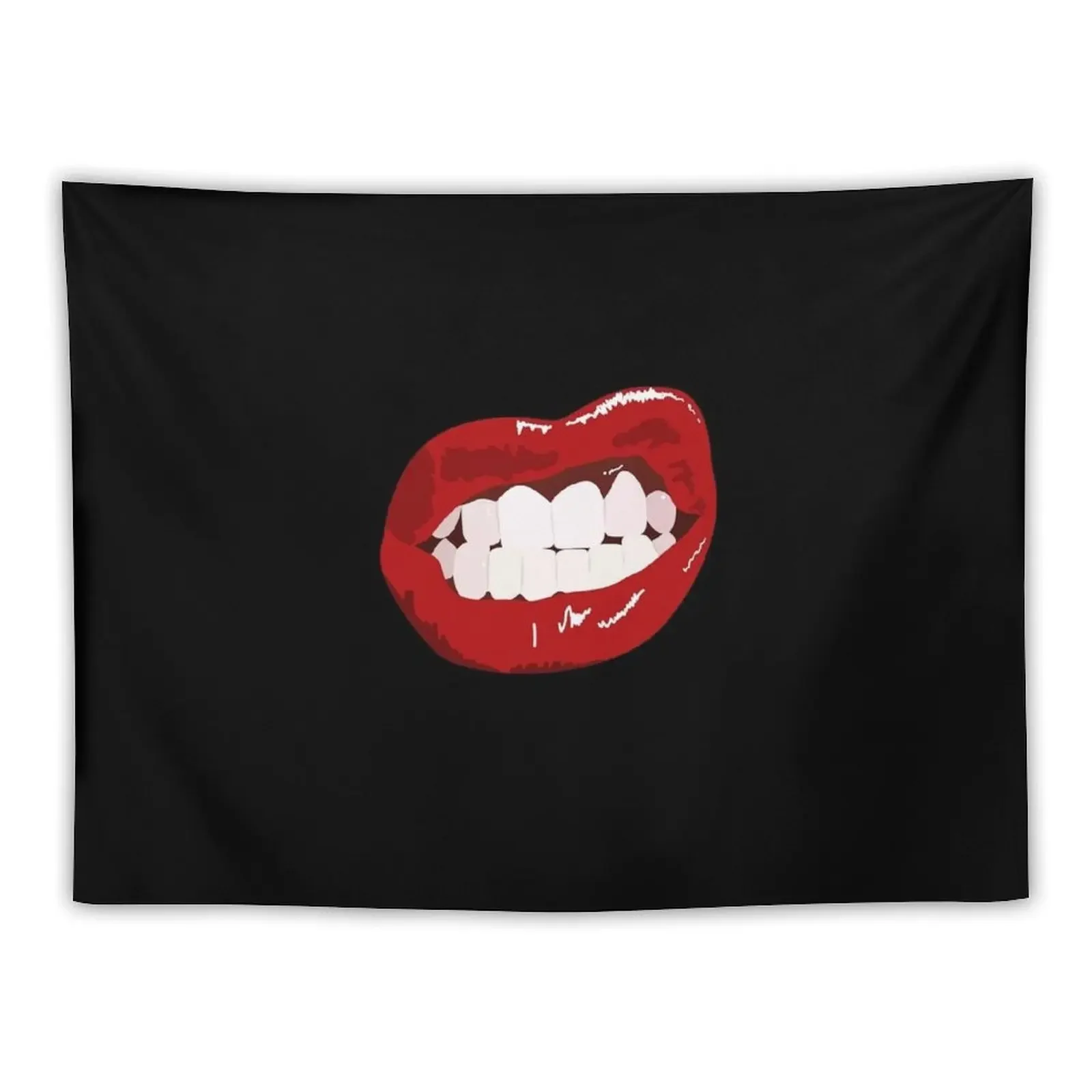 Women mouth sexy red lips, Girly lip bite, teeth showing Tapestry Wall Mural Nordic Home Decor Tapestry