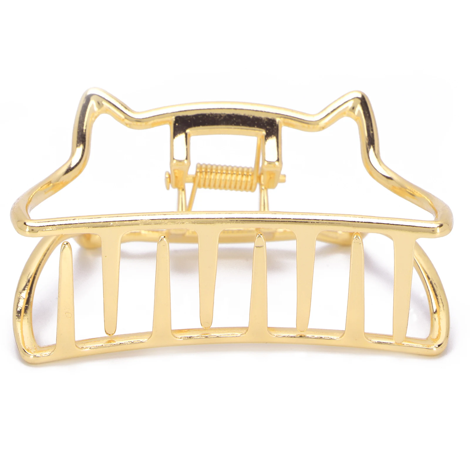 Hair Claw Clips Metal Strong Hold NonSlip Cat Shape Jaw Clips Hair Holder for Women(Golden )