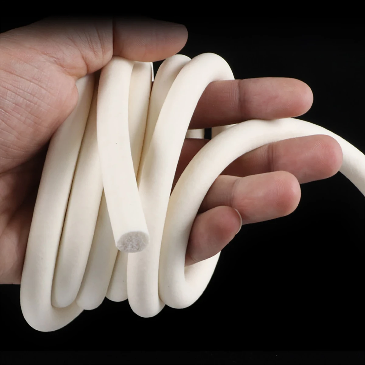

1M Silicone Rubber Sponge Strip White Silicone Foamed Seal Strip Round Foaming Cord Dia.1/1.2/1.5/1.8/2/2.2/2.5/3/3.2/3.5-7mm