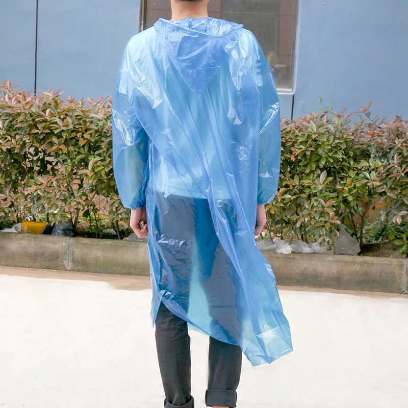 Disposable Raincoat Adult Emergency Waterproof Hood Poncho Travel Camping Must Rain Coat Unisex