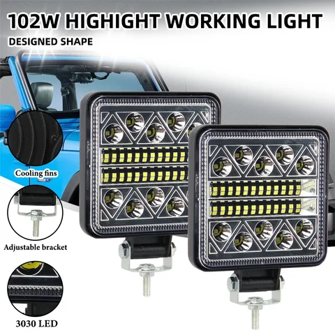 102W Square LED Spotlight Bar