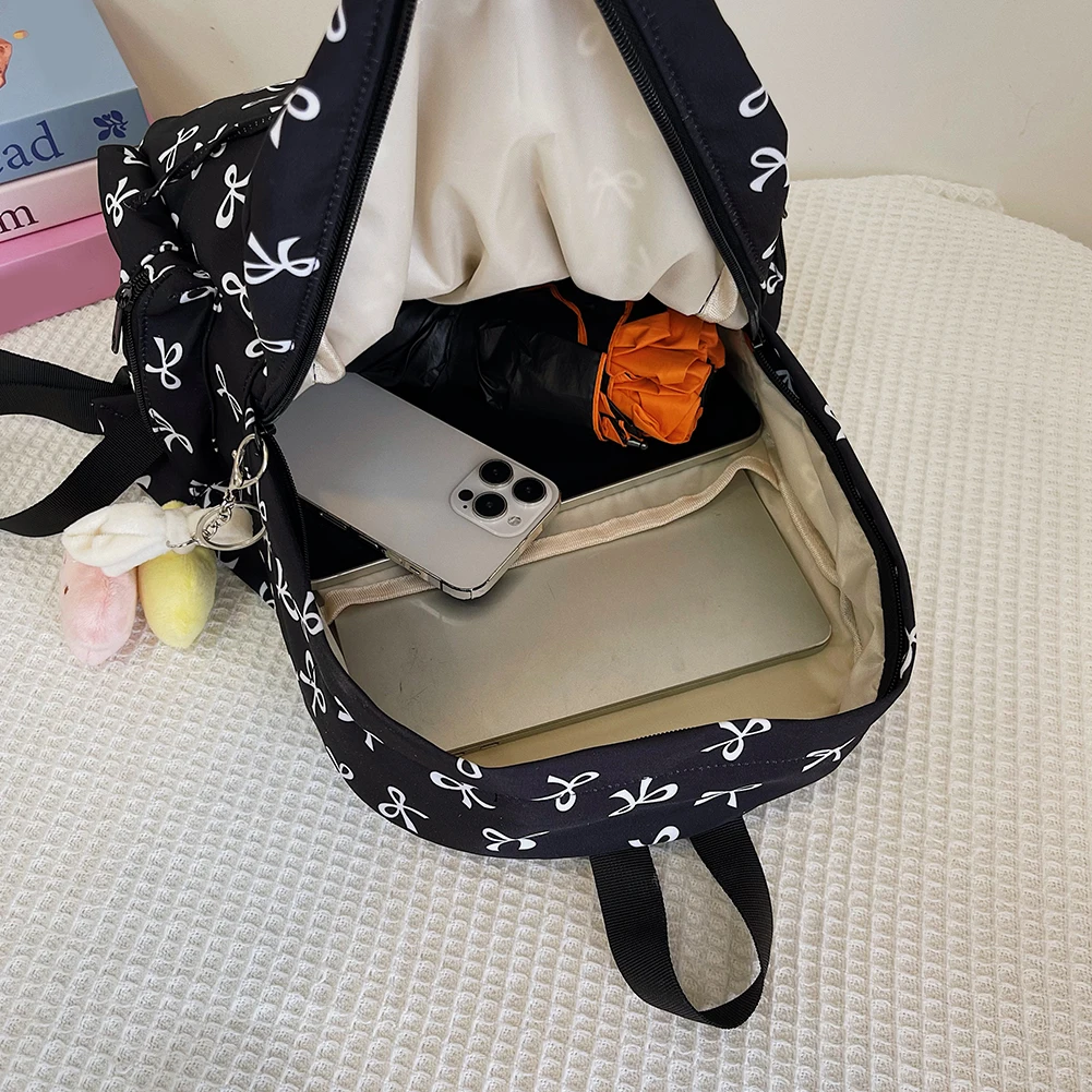 Para as mulheres arco impressão mochila multifuncional saco de escola náilon multi bolsos bolsa de ombro mochila para viagens trabalho escola