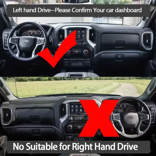 Imagen 2 del producto Cubierta para salpicadero, alfombrilla para tablero, almohadilla para sombra, manta para Chevrolet Silverado GMC Sierra HD 1500 2500 3500 2019 2020 2021