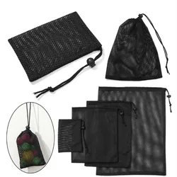 1PC Durable Nylon Mesh Drawstring Storage Pouch Bag Stuff Sack Multipurpose Home Outdoor Travel Activity Pouch Laundry Bag