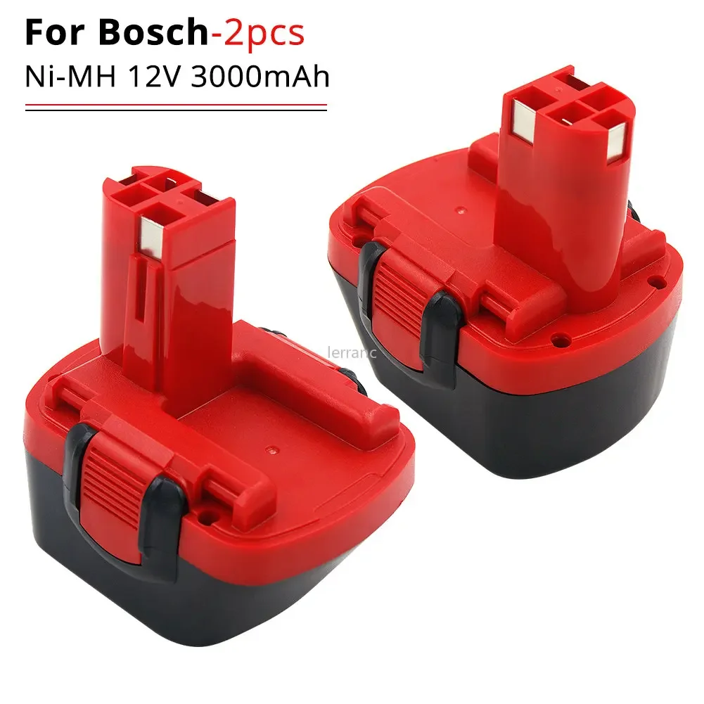 2pcs/lot 3000mAh 12V NiMH Rechargeable Battery for Bosch BAT043 BAT045 BAT046 BTA120 BAT139 GSR 12 VE-2 PSR 12VE-2  GLI 12V