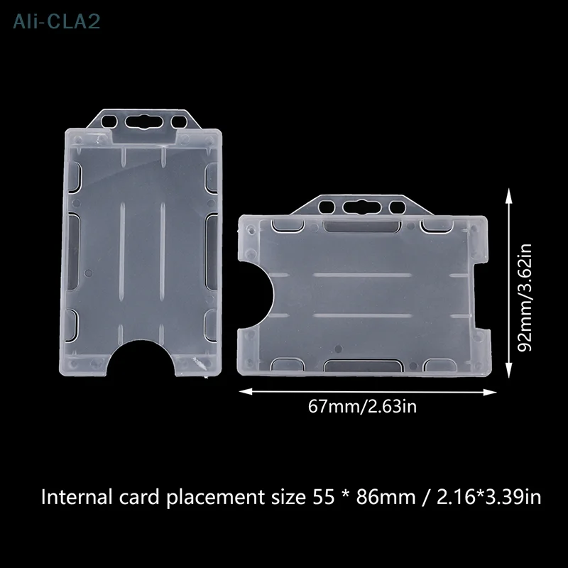 غطاء بطاقة هوية بلاستيكية صلبة مزدوجة الوجهين ، حامل شارة ، متعدد الاستخدامات ، لوازم مكتبية ، 4: