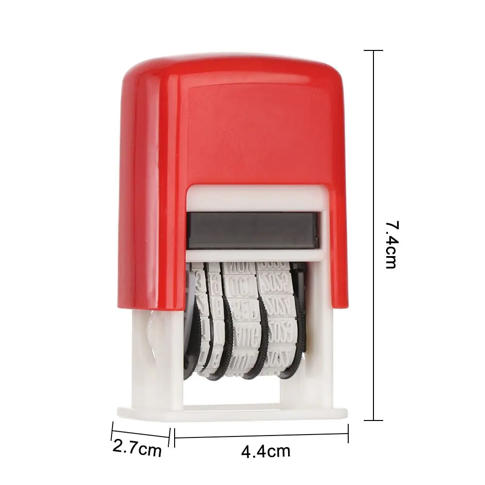 Durable DIY Square English Seals Multicolor Ink Date Stamp Plastic