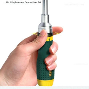 Xiaomi Sata-Contest von tragbarem Drehtschlitz, 19in 1 austauschbare Präzisionsschlitzschlüssel, Zwei-Wege-Ratschen, Haushaltshandwerkzeugset 12 Hauptverkäufe sparen Schlüsselschalter - №4