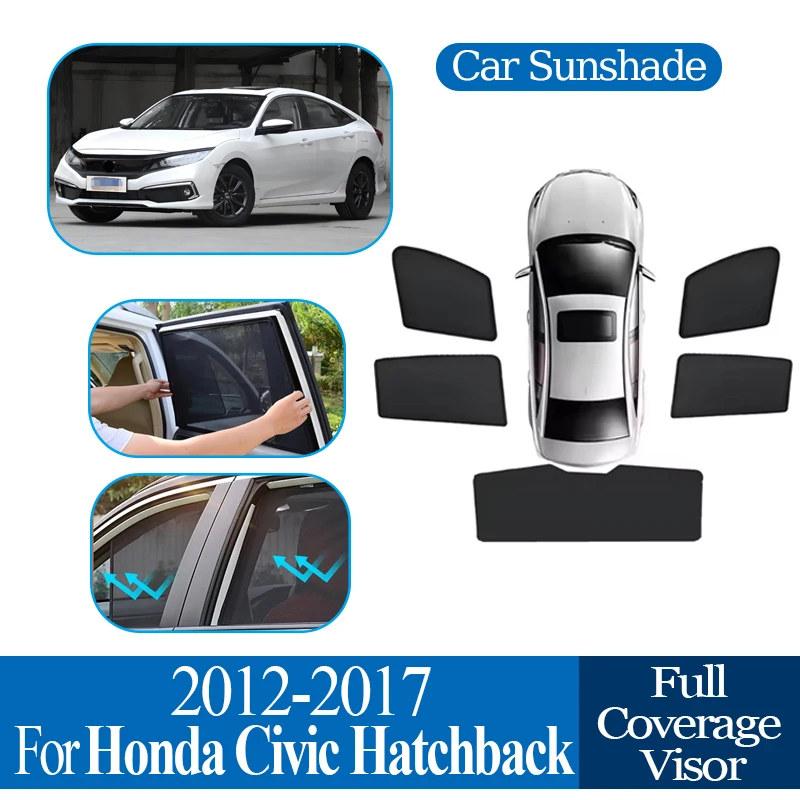 

For Honda Civic Hatchback FK1 FK2 2012~2017 Car Mesh Sunshade Magnetic Coverage Sunshade Sunscreen Privacy Protection Auto Parts