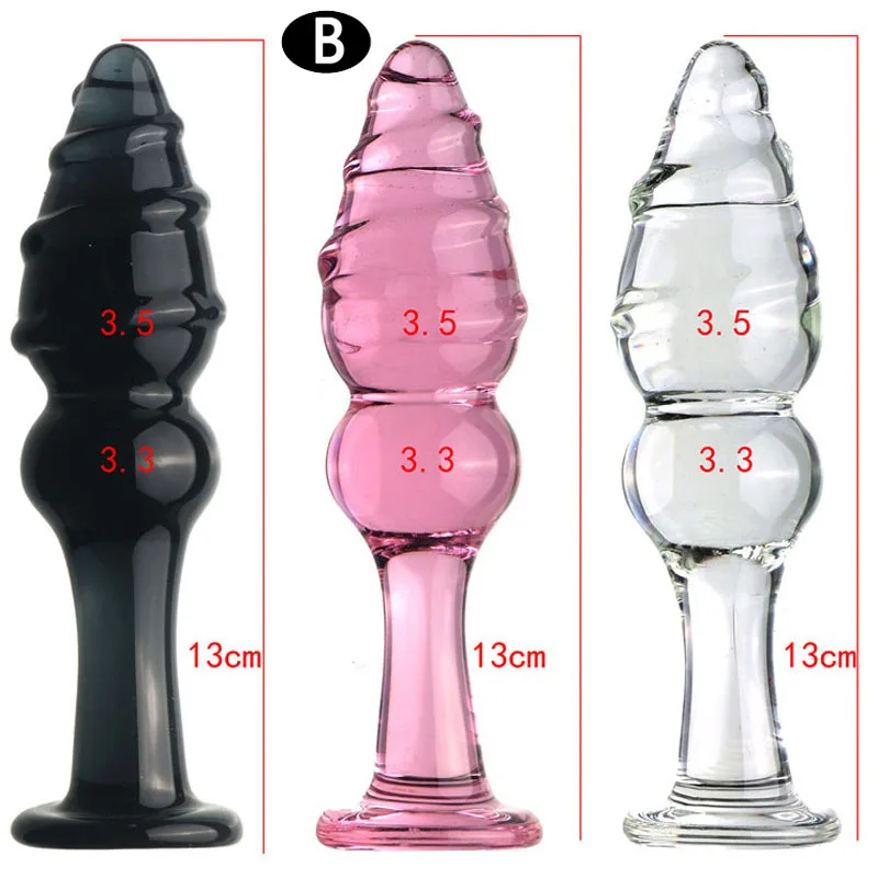 Czarna szklana spiralna wtyczka analna dla par Erotyczna szklana wtyczka do butów Kobieta Mężczyźni Seks zabawki dla dorosłych Dylator analny G Spot Anus Ass Plug