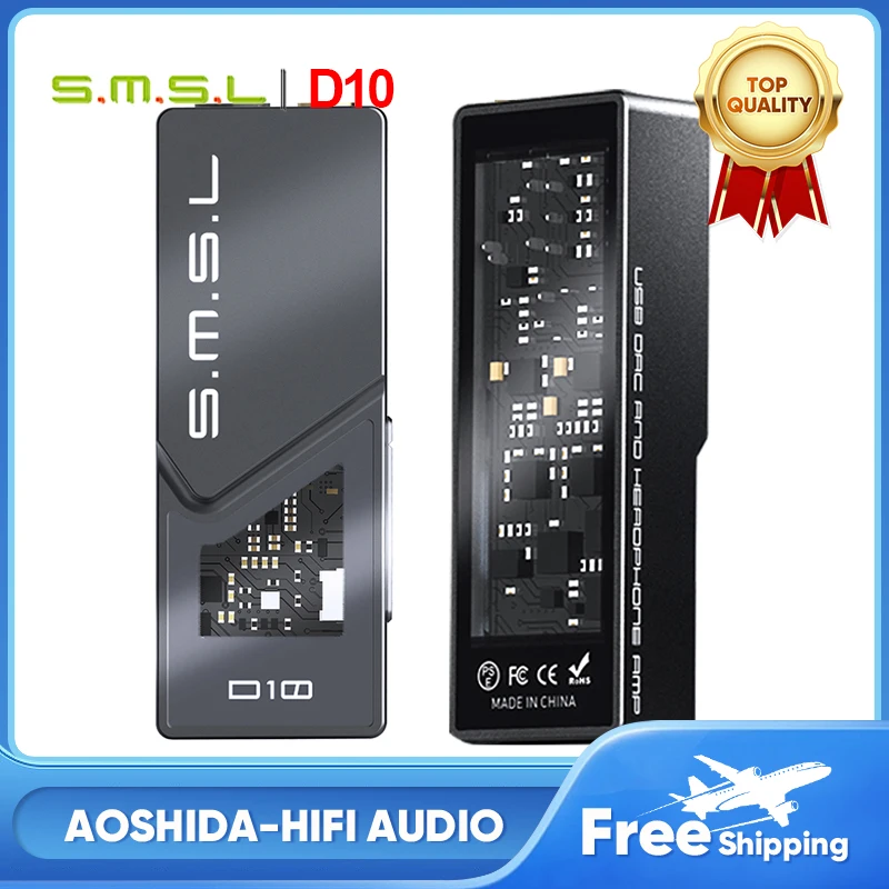 

SMSL D10 Portable USB Headphone Amp Hi-res Audio DAC 2x CS43131 Decoding 4.4mm Balanced Digital Headphone Amplifier DSD256 32Bit