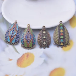 10pcs Alloy Antique Bronze Connectors Enamelled Earrings Pendant Diy Tassel Earrings