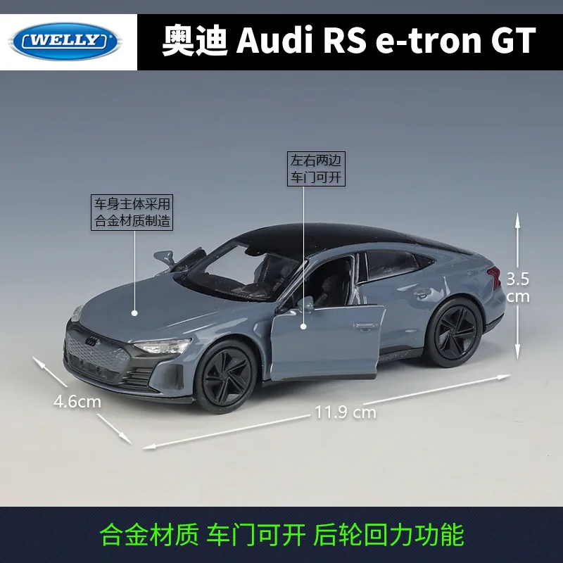 WELLY 1:36 Audi RS e-tron GT Alloy Sports Car Model Simulation Diecast Metal Toy Racing Car Model Collection Kids Toy Gift BD33