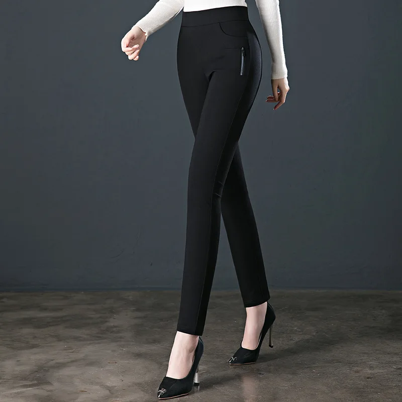 Mallas ajustadas de cintura alta para mujer, pantalones informales ajustados de alta elasticidad, S-6XL, Otoño e Invierno