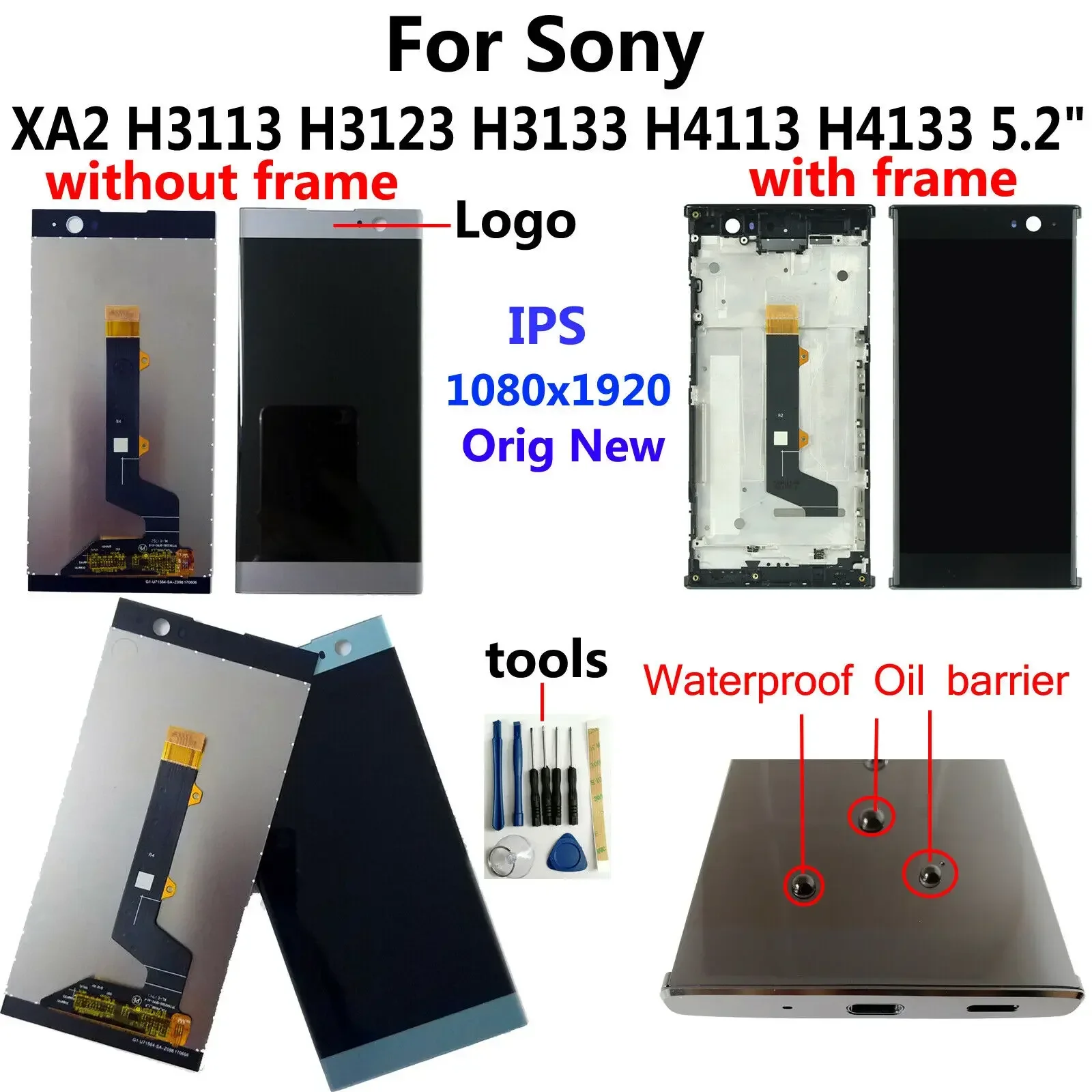 

ЖК-дисплей 5,2 дюйма для Sony XA2 H3113 H3123 H3133 H4113 H4133, сенсорный экран + 3 М