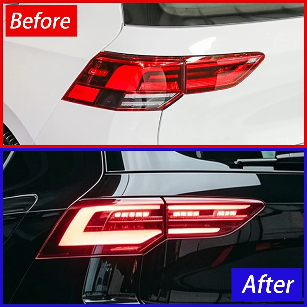 For Golf 8 2021-2024 LED Auto Rear Back Lamps Assembly Upgrade High Configure Plug and Play Car Taillights Tools Accessories
