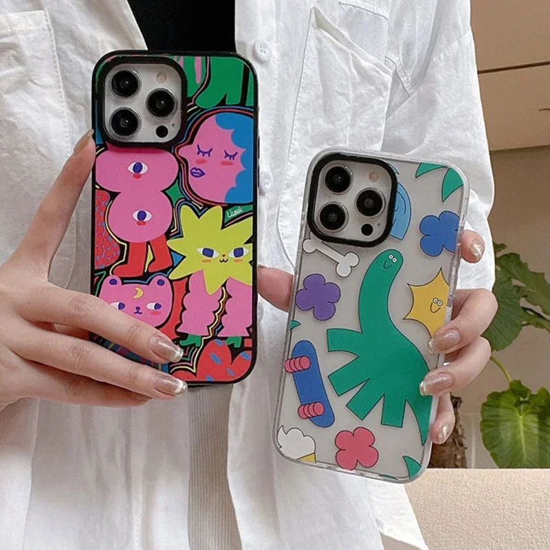 

Cute Dinosaur 2.0 Acrylic Phone Case Cover for IPhone 11 12 13 14 15 16 Pro Max Case for IPhone 16 Pro Max