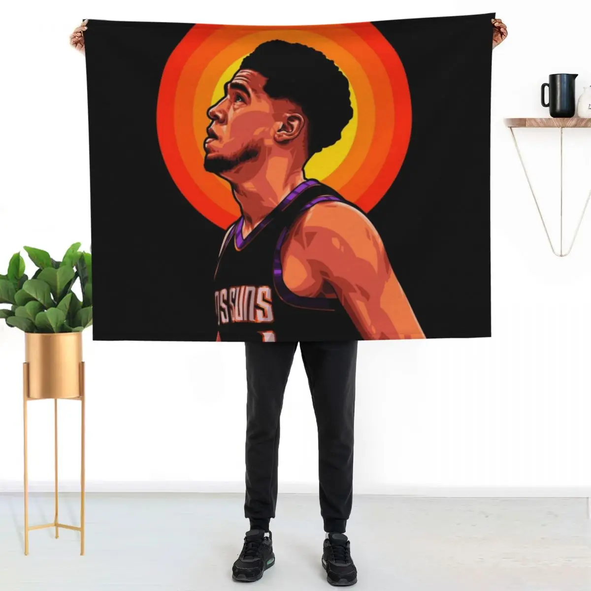 

Devin Booker Throw Blanket Reusable Durable Soft Blanket for All Seasons
