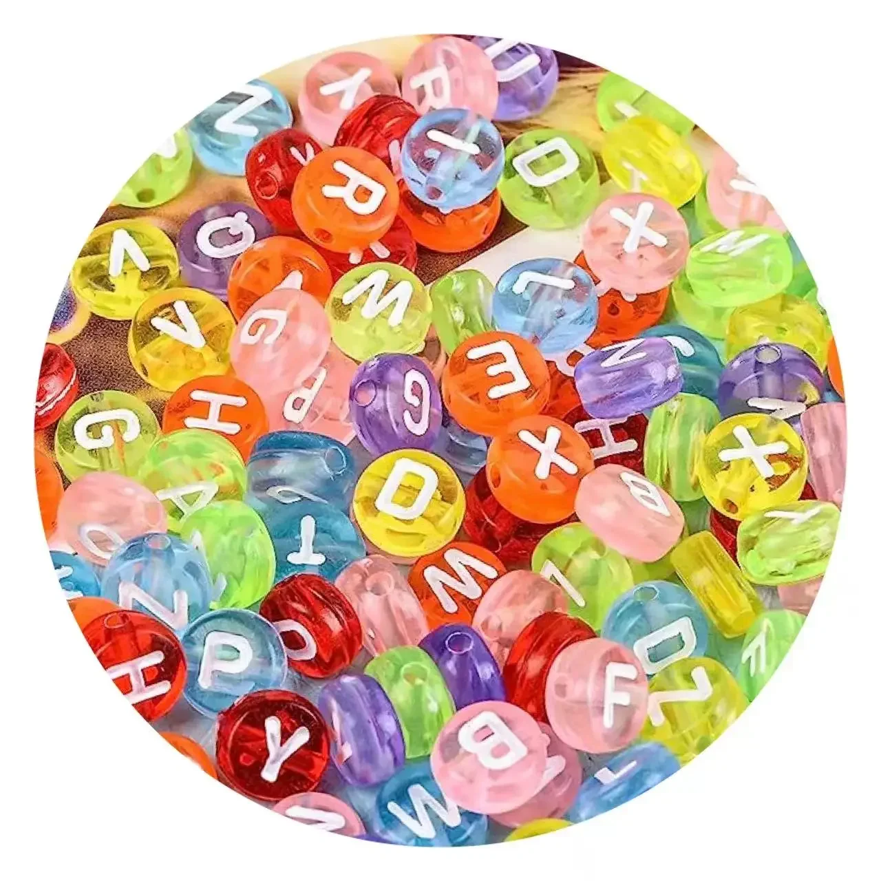 Acrylic Multicolor Letter Beads, 100-500pcs