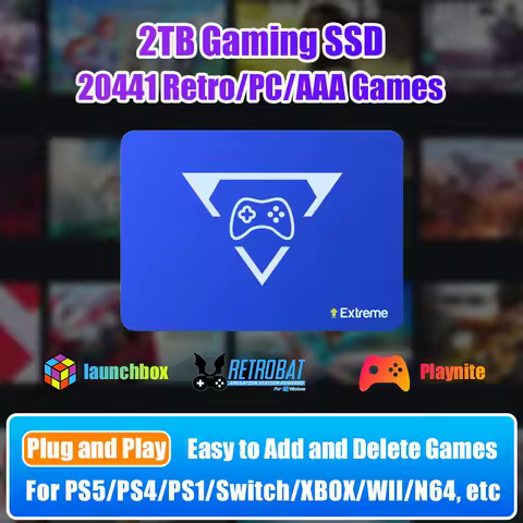 Playzone 2T Game SSD With 20400+ Games 3 System in 1 Playzone Extreme For PS5/PS4/PS1/Switch/XBOX/WII/N64 Plug&amp;Play Game Console