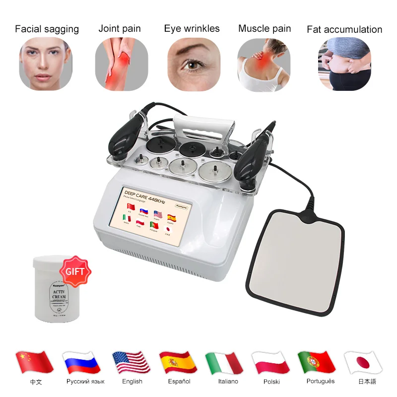 High Radiofrequency INDIBA 448khz Skin Tightening Machine Handheld Wireless Beauty Wrinkle Remover Weight Loss Skin Firming Slim