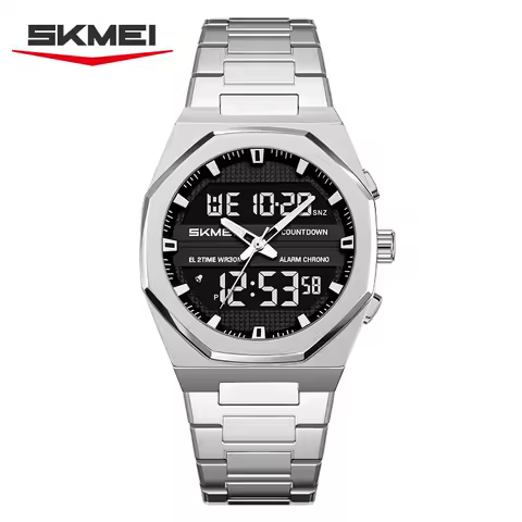 SKMEI 2624 New Leisure Mens Fashion Sports Business Chrono Quartz Digital Watch Dual Display Wristwatch Clock Relogio Masculino