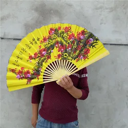 Folding Bamboo Fan Large Big Hand Classical Wall Mount Fan Living Room Decorative Plum Fans Chinese Decoration Wedding Gifts