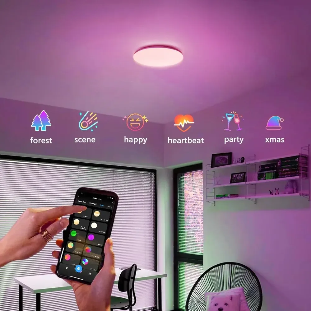 Ceiling Lamp LED Light For Home Chandelier RGB CCT APP Voice Control AC 220V 300mm Alexa Google Smart Lamp for Home