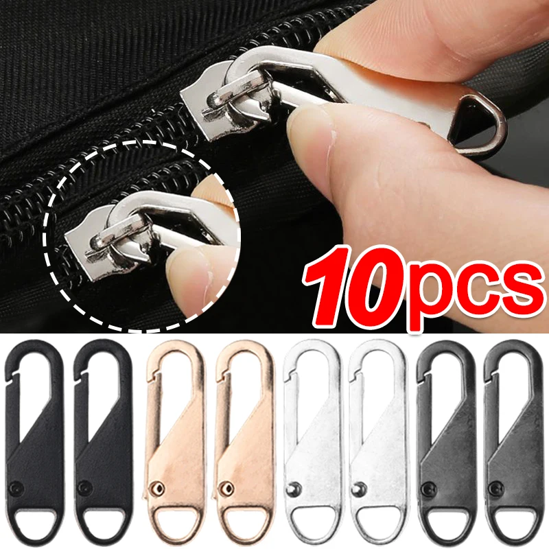 1-10Pcs Zipper Slider Puller Instant Zipper Repair Bag Replacement Bad Buckle Travel Bag Suitcase Zipper Head DIY Sewing Craft