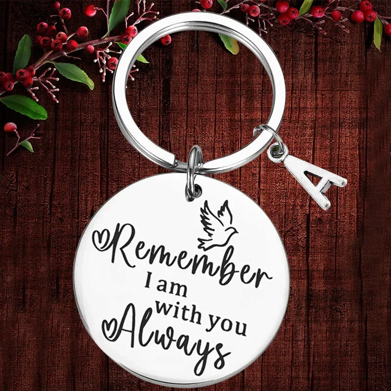 Charm Lovers Couple Inspirational Keychain pendant Remember I am with you Always key chain Valentine's Day Gift