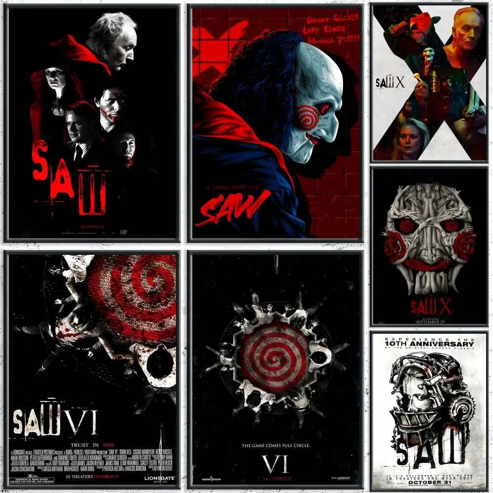 

Horror Movie Saw X Poster Premium Waterproof Aesthetic Wall Art Designed for Living Room Bedroom Bar Home Decoration HD Print