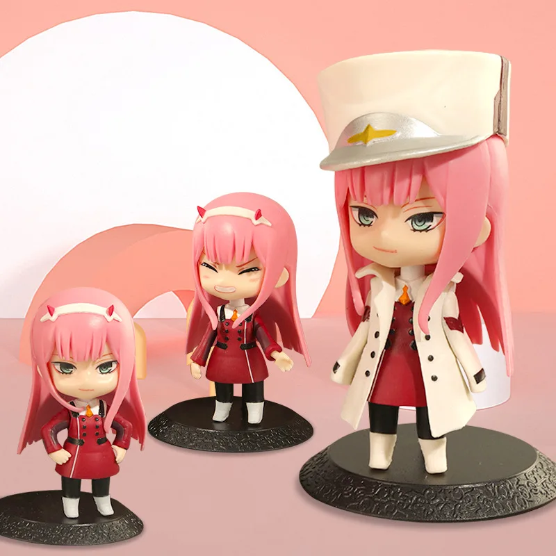 3Pcs Set Anime Figure DARLING in the FRANXX Zero Two Action Figures National Team PVC Cute Figurine Toys Doll Kid Girl Gifts