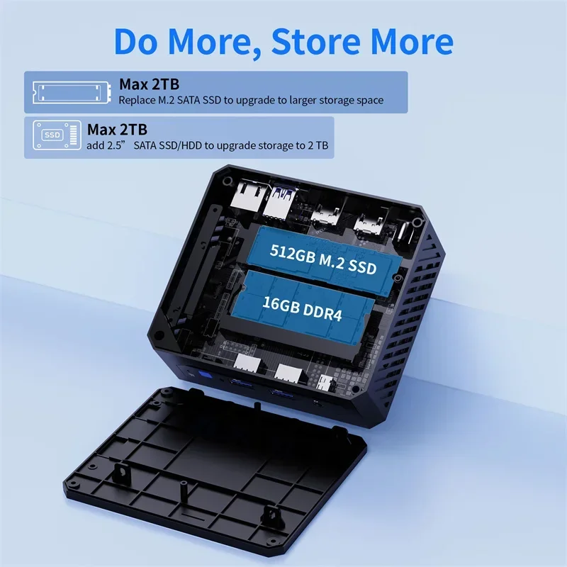 SZBOX ألدر ليك N100 / N95 كمبيوتر صغير 16 جيجابايت DDR4 512 جيجابايت M.2 SSD ويندوز 11 برو واي فاي 5 BT4.2 1000 متر LAN 4K 60 هرتز مكتب كمبيوتر صغير