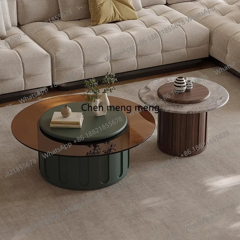 RR Simple Round Small Coffee Table Set Modern Creative Living Room Center Tables Sets Luxury Sofa Side Table for Home Office Ind